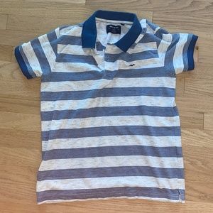 Mufti Collared White Blue Striped Shirt